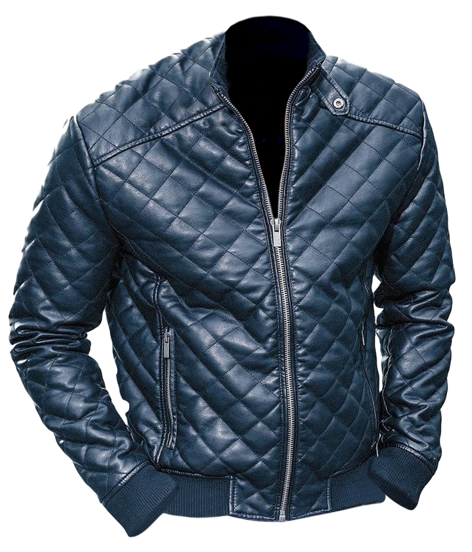 Leather Skin Men Black Diamond Quilted Jacket On Luulla Leather Skin Men Black Diamond Quilted Jacket