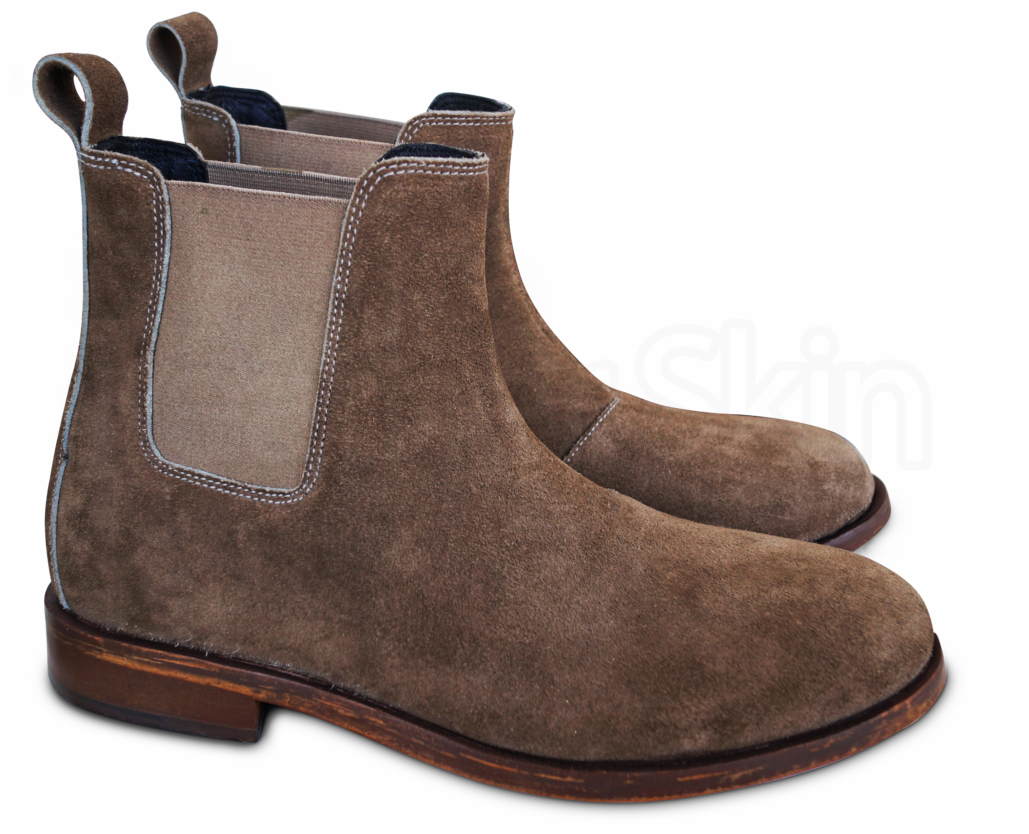 brown leather pull on ankle boots